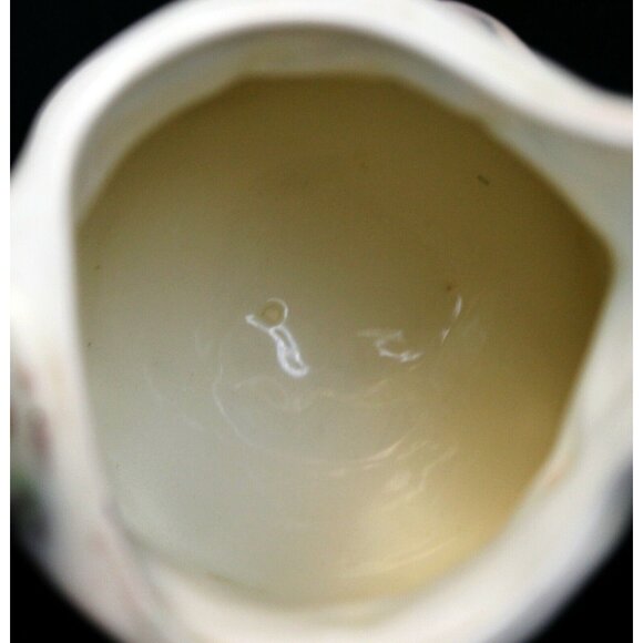 VTG 1972 Hazel Cousins Cherub Ceramic White Pitcher Multicolored Vineyard Design - Picture 11 of 11